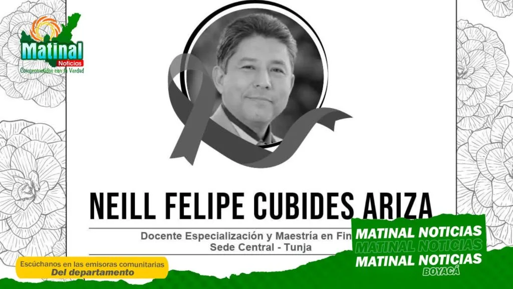 Consternación por el homicidio del profesor Neill Felipe Cubides, docente de la UPTC