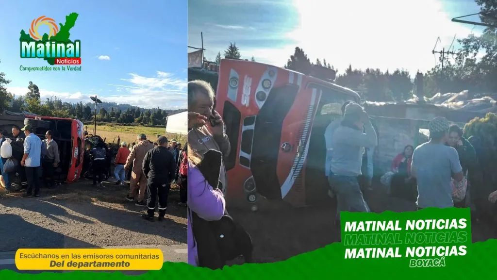 Cerca de 14 personas heridas dejó volcamiento de un bus intermunicipal entre Ubaté y Chiquinquirá