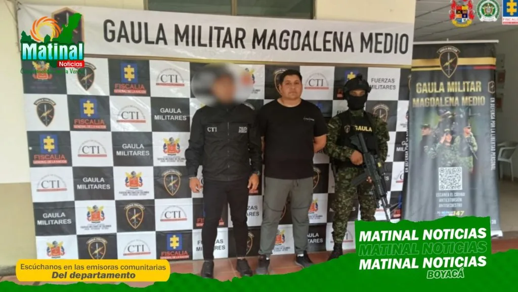 Nueve integrantes del Ejército fueron judicializados por la Fiscalía; uno de los capturados fue ubicado en Puerto Boyacá, Boyacá.