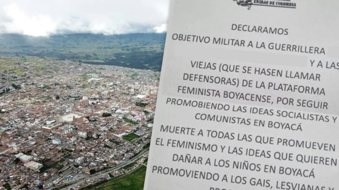 Urgente: Panfleto declara ´objetivo militar´ a lideresas de Tunja