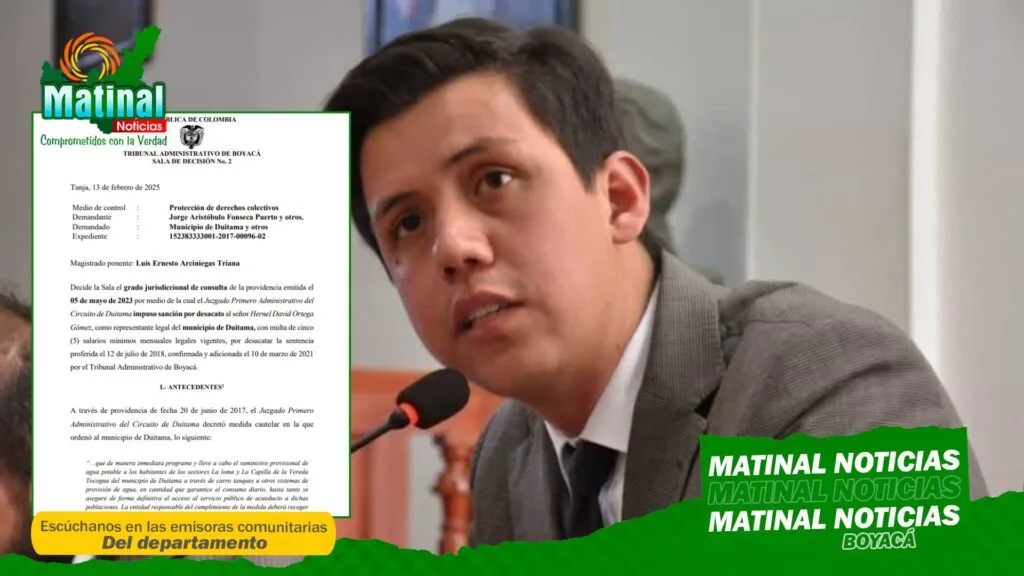 Tribunal administrativo sancionó a exalcalde de Duitama